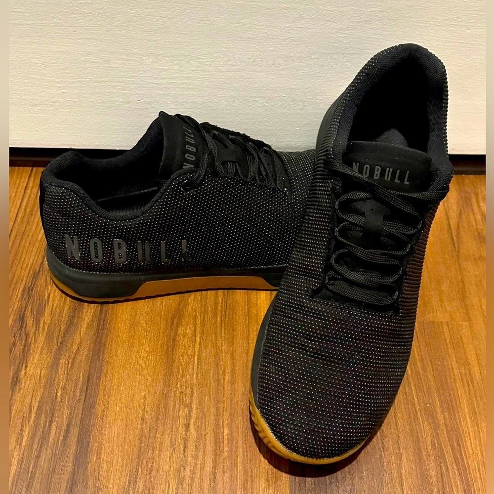 NOBULL trainer+ in Black gum. Size US 11.5